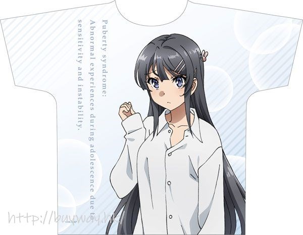 青春豬頭少年系列 : 日版 (均碼)「櫻島麻衣」白恤衫 全彩 T-Shirt