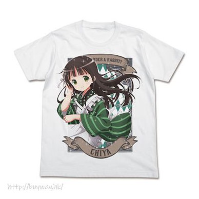 請問您今天要來點兔子嗎？ (大碼)「宇治松千夜」白色 T-Shirt Chiya Full Color T-Shirt /WHITE- L【Is the Order a Rabbit?】