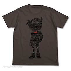 名偵探柯南 (加大)「江戶川柯南」剪影 暗黑 T-Shirt Conan Silhouette T-Shirt /CHARCOAL- XL【Detective Conan】