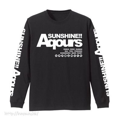 LoveLive! Sunshine!! : 日版 (大碼)「Aqours」長袖 黑色 T-Shirt