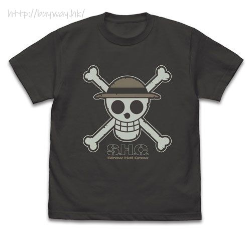 海賊王 : 日版 (中碼)「草帽海賊團」夜光 墨黑色 T-Shirt