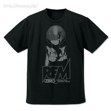 Re：從零開始的異世界生活 (中碼)「雷姆」吸汗快乾 黑色 T-Shirt Rem Dry T-Shirt /BLACK-M【Re:Zero】
