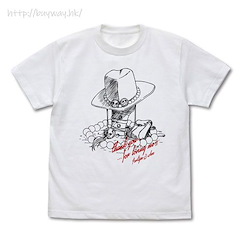 海賊王 : 日版 (大碼)「艾斯」帽子 白色 T-Shirt