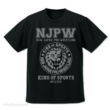 新日本職業摔角 (細碼)「NJPW」獅子標誌 吸汗快乾 黑色 T-Shirt Lion Mark Dry T-Shirt /BLACK-S【New Japan Pro-Wrestling】
