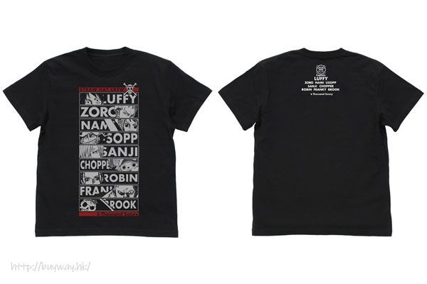 海賊王 : 日版 (大碼)「草帽海賊團」黑色 T-Shirt