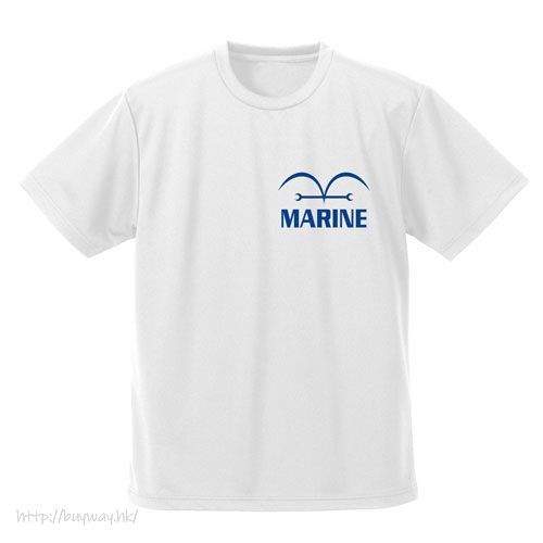 海賊王 : 日版 (大碼)「海軍」吸汗快乾 白色 T-Shirt