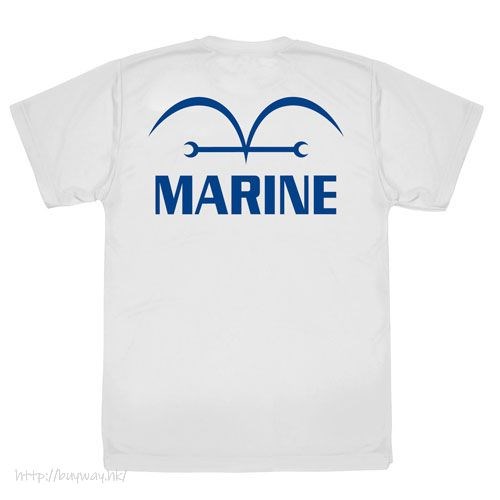 海賊王 : 日版 (細碼)「海軍」吸汗快乾 白色 T-Shirt