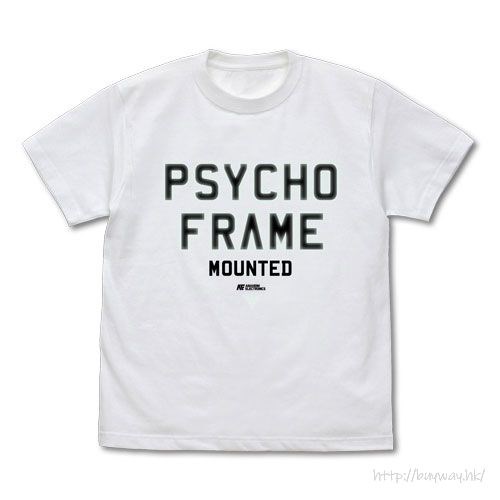 機動戰士高達系列 : 日版 (大碼)「PSYCHO FRAME MOUNTED」白色 T-Shirt