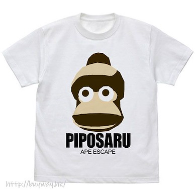 捉猴啦 (細碼)「嗶波猴」白色 T-Shirt Pipo Monkey Face T-Shirt /WHITE-S【Ape Escape】