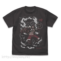 海賊王 : 日版 (大碼)「路飛」大蛇人 墨黑色 T-Shirt