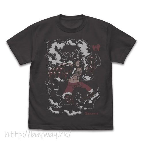 海賊王 : 日版 (大碼)「路飛」大蛇人 墨黑色 T-Shirt