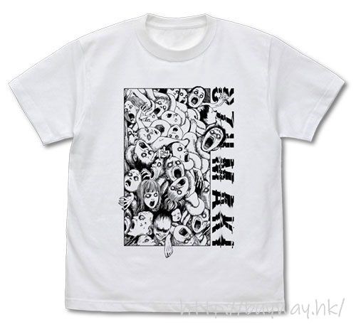 漩渦 : 日版 (大碼)「扭曲的人們」白色 T-Shirt