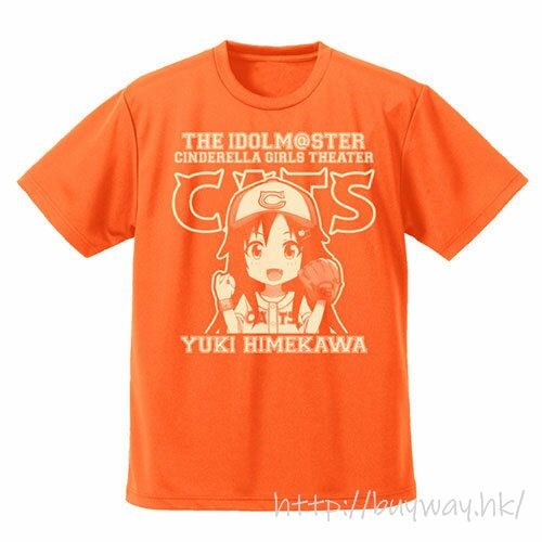 偶像大師 灰姑娘女孩 : 日版 (加大)「姫川友紀」吸汗快乾 橙色 T-Shirt