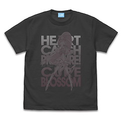 光之美少女系列 (大碼)「花咲蕾 / 花蕾天使」光之美少女：甜蜜天使 墨黑色 T-Shirt HeartCatch PreCure! Cure Blossom T-Shirt Remake Ver. /SUMI-L【Pretty Cure Series】