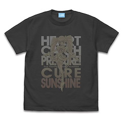光之美少女系列 (加大)「明堂院樹 / 陽光天使」光之美少女：甜蜜天使 墨黑色 T-Shirt HeartCatch PreCure! Cure Sunshine T-Shirt Remake Ver. /SUMI-XL【Pretty Cure Series】