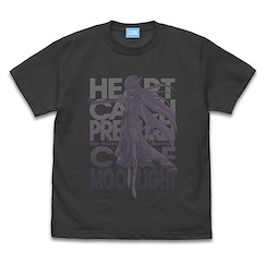 光之美少女系列 (大碼)「月影百合 / 月光天使」光之美少女：甜蜜天使 墨黑色 T-Shirt HeartCatch PreCure! Cure Moonlight T-Shirt Remake Ver. /SUMI-L【Pretty Cure Series】