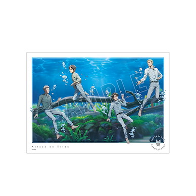 進擊的巨人 「艾倫 + 約翰 + 艾爾文 + 里維」水中浮遊 Ver. A3 磨砂海報 Original Illustration Group Floating Underwater Ver. A3 Matted Poster【Attack on Titan】