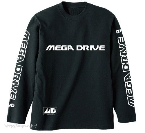 Mega Drive : 日版 (中碼)「MEGA DRIVE」長袖 黑色 T-Shirt