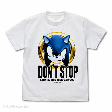 超音鼠 (細碼)「超音鼠」DON'T STOP 白色 T-Shirt DON'T STOP SONIC T-Shirt /WHITE-S【Sonic the Hedgehog】
