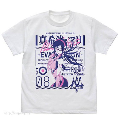 新世紀福音戰士 (大碼)「真希波」白色 T-Shirt Mari Makinami Illustrious T-Shirt /WHITE-L【Neon Genesis Evangelion】