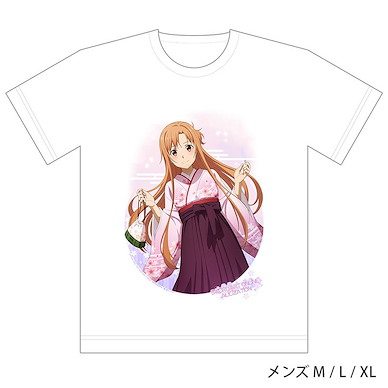刀劍神域系列 (加大)「亞絲娜」和服 白色 T-Shirt Full Color T-Shirt Asuna Hakama (XL Size)【Sword Art Online Series】