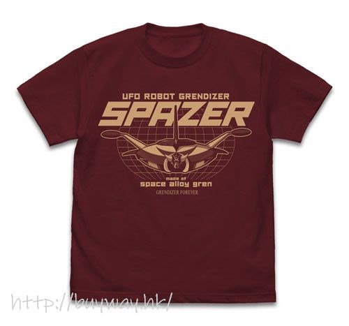 鐵甲萬能俠系列 : 日版 (細碼)「巨靈神 SPAZER」酒紅色 T-Shirt