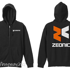 機動戰士高達系列 (細碼)「ZEONIC企業」黑色 連帽拉鏈外套 ZEONIC Zip Hoodie /BLACK-S【Mobile Suit Gundam Series】