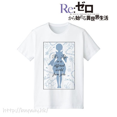 Re：從零開始的異世界生活 (細碼)「雷姆」Line Art 女裝 白色T-Shirt Rem Line Art T-Shirt Ladies' S【Re:Zero】