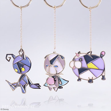 王國之心系列 「影子 + 奇利喜 + ワンダニャン」彩繪玻璃 匙扣 (1 套 3 款) Stained Glass Key Chain Set【Kingdom Hearts】