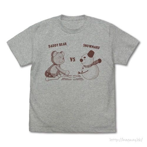 花牌情緣 : 日版 (加大)「DADDY BEAR vs SNOWMARU」混合灰色 T-Shirt