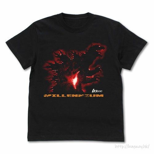 哥斯拉系列 : 日版 (中碼)「哥斯拉」'2000 海報 黑色 T-Shirt