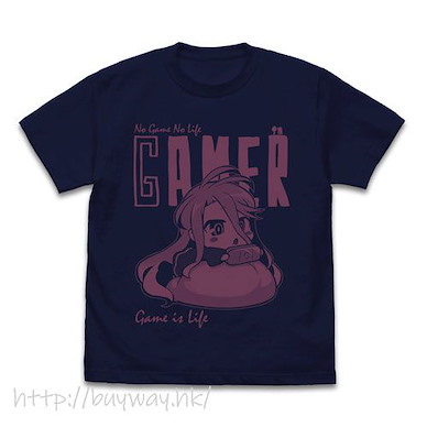 遊戲人生 (加大)「白」Game is Life 深藍色 T-Shirt "Shiro" Game is Life T-Shirt /NAVY-XL【No Game No Life】