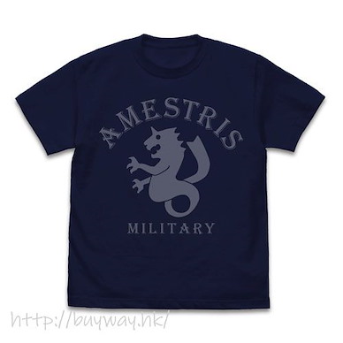 鋼之鍊金術師 (加大)「亞美利斯特利斯」國軍 深藍色 T-Shirt Amestris Military T-Shirt /NAVY-XL【Fullmetal Alchemist】