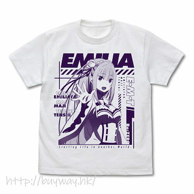 Re：從零開始的異世界生活 (細碼)「艾米莉婭」EMILIA Ver. 2.0 白色 T-Shirt Emilia T-Shirt Ver.2.0/WHITE-S【Re:Zero】