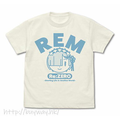 Re：從零開始的異世界生活 (細碼)「雷姆」可愛臉 香草白 T-Shirt Rem Face T-Shirt /VANILLA WHITE-S【Re:Zero】