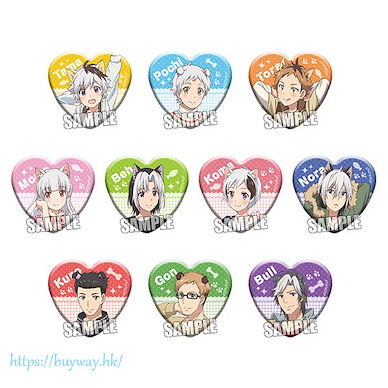 貓狗寵物街 心形徽章 (10 個入) Heart Can Badge (10 Pieces)【Tama and Friends】
