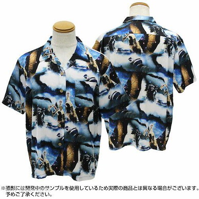 哥斯拉系列 (大碼)「哥斯拉」地球最大の決戦 夏威夷恤 Godzilla Earth's Greatest Battle Photo Print Aloha Shirt/L【Godzilla】