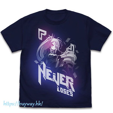 遊戲人生 (加大)「白」Ver.2.0 深藍色 T-Shirt "Shiro" T-Shirt Ver.2.0 /NAVY-XL【No Game No Life】