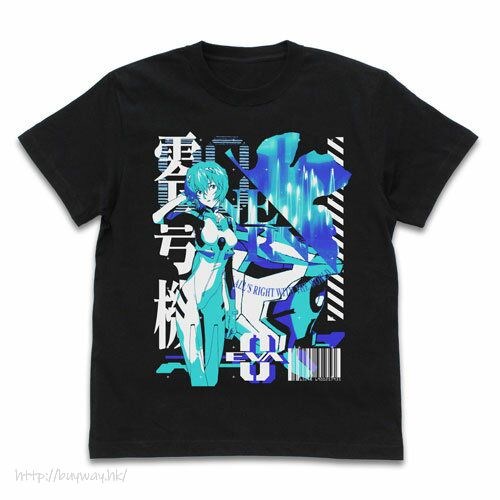 新世紀福音戰士 : 日版 (細碼)「綾波麗」EVA 零號機 黑色 T-Shirt