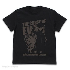 新世紀福音戰士 (大碼)「明日香」THE CURSE OF EVA 2號機 黑色 T-Shirt EVANGELION Asuka & EVA-02 T-Shirt /BLACK-L【Neon Genesis Evangelion】