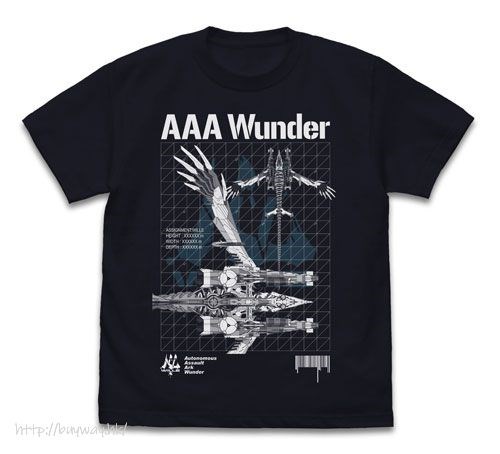 新世紀福音戰士 : 日版 (大碼)「AAA Wunder」深海軍藍 T-Shirt