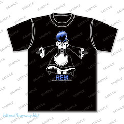Re：從零開始的異世界生活 (大碼)「雷姆」鋁箔印刷 黑色 T-Shirt Foil Print T-Shirt Rem (L)【Re:Zero】