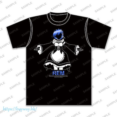 Re：從零開始的異世界生活 (加大)「雷姆」鋁箔印刷 黑色 T-Shirt Foil Print T-Shirt Rem (XL)【Re:Zero】