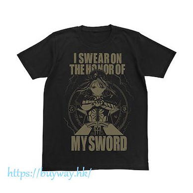 Fate系列 (中碼)「Saber (Altria Pendragon)」I SWEAR ON THE HONOR OF MY SWORD 黑色 T-Shirt Fate/Zero Saber T-Shirt / BLACK - M【Fate Series】