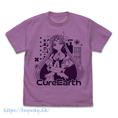 光之美少女系列 (加大)「風鈴明日美 地球天使」紫薰衣草 T-Shirt Cure Earth T-Shirt /LAVENDER-XL【Pretty Cure Series】
