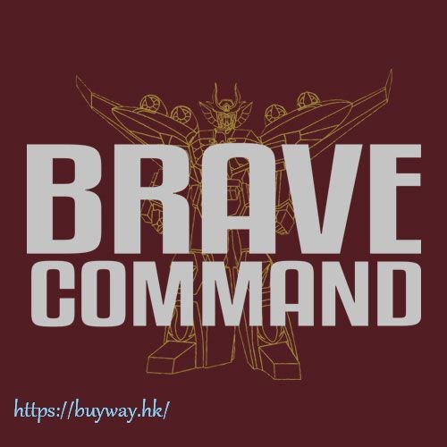 勇者系列 : 日版 (大碼)「勇者指令」酒紅色 T-Shirt