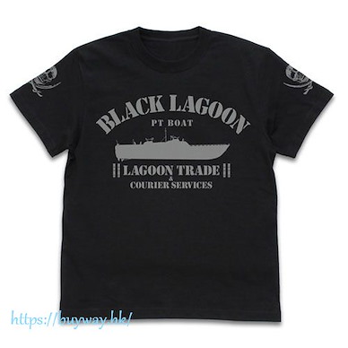 黑礁 (細碼)「魚雷快艇」黑色 T-Shirt Lagoon-Gou T-Shirt /BLACK-S【Black Lagoon】