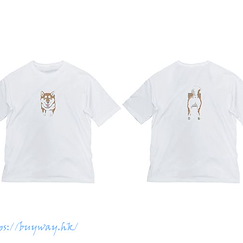 世界末日與柴犬同行 (加大)「小春」和牆 石原雄先生設計 半袖 白色 T-Shirt Ishihara Yuu's Design Wall and Haru-san Big Silhouette T-Shirt /WHITE-XL【Doomsday With My Dog】