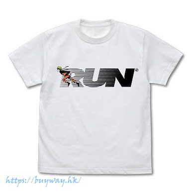 火影忍者系列 (大碼)「漩渦鳴人」RUN 白色 T-Shirt Naruto RUN T-Shirt /WHITE-L【Naruto】