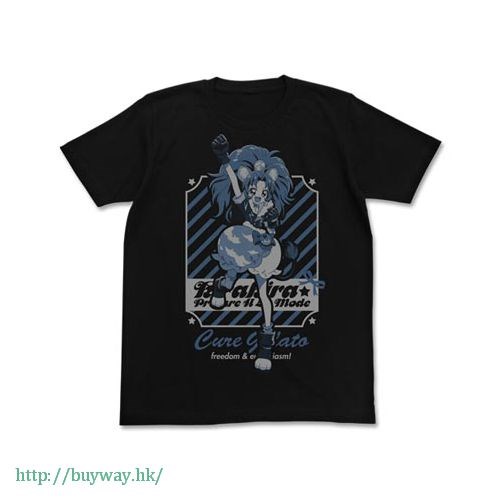 光之美少女系列 : 日版 (中碼)「立神葵 / 雪糕天使」黑色 T-Shirt